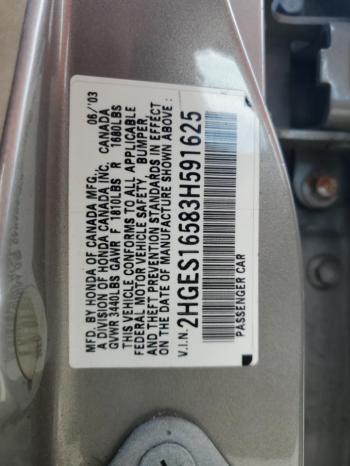 2HGES16583H591625 2003 Honda Civic Lx