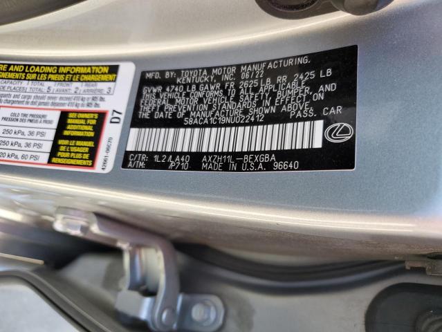 2022 Lexus Es 300H Base VIN: 58ACA1C19NU022412 Lot: 57874024