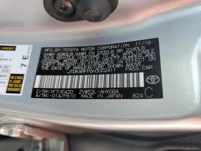 2017 Toyota Prius Prime VIN: JTDKARFP6H3002411 Lot: 60120264