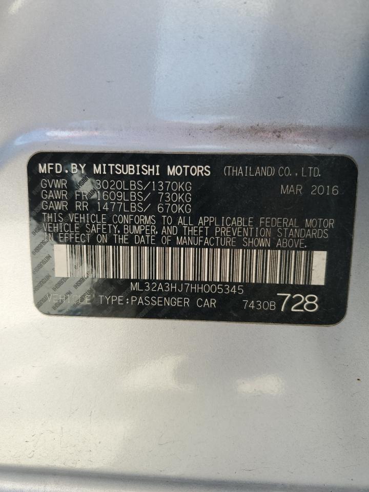 ML32A3HJ7HH005345 2017 Mitsubishi Mirage Es