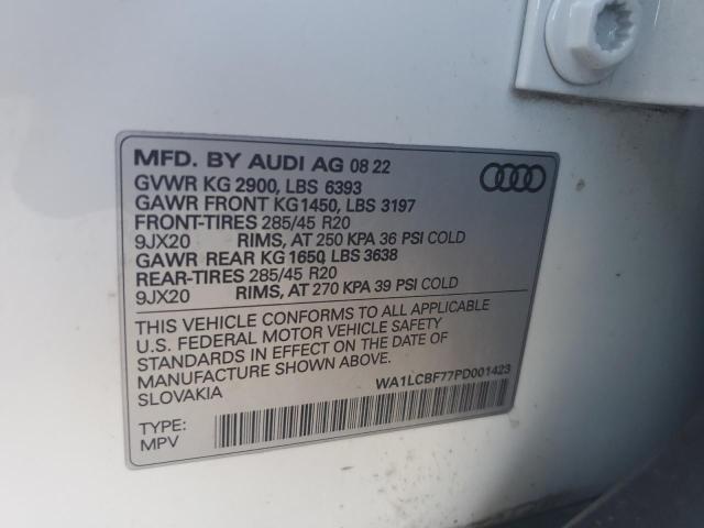 2023 Audi Q7 Premium Plus VIN: WA1LCBF77PD001423 Lot: 58880644