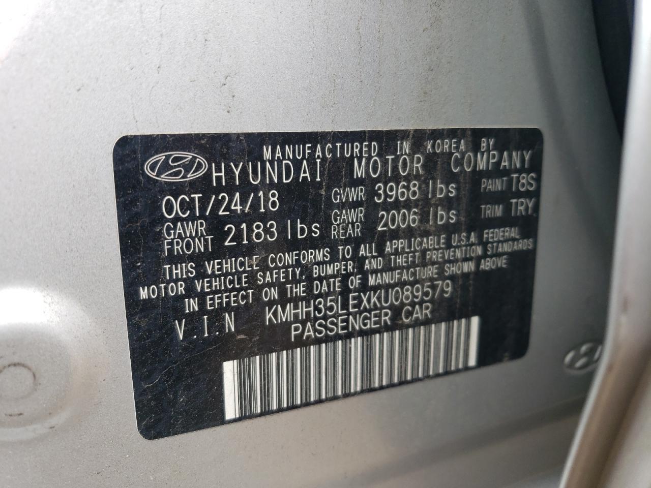KMHH35LEXKU089579 2019 Hyundai Elantra Gt