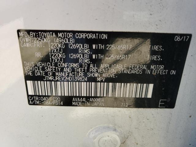 2017 Toyota Rav4 Hv Le VIN: JTMRJREV2HD139824 Lot: 60922424