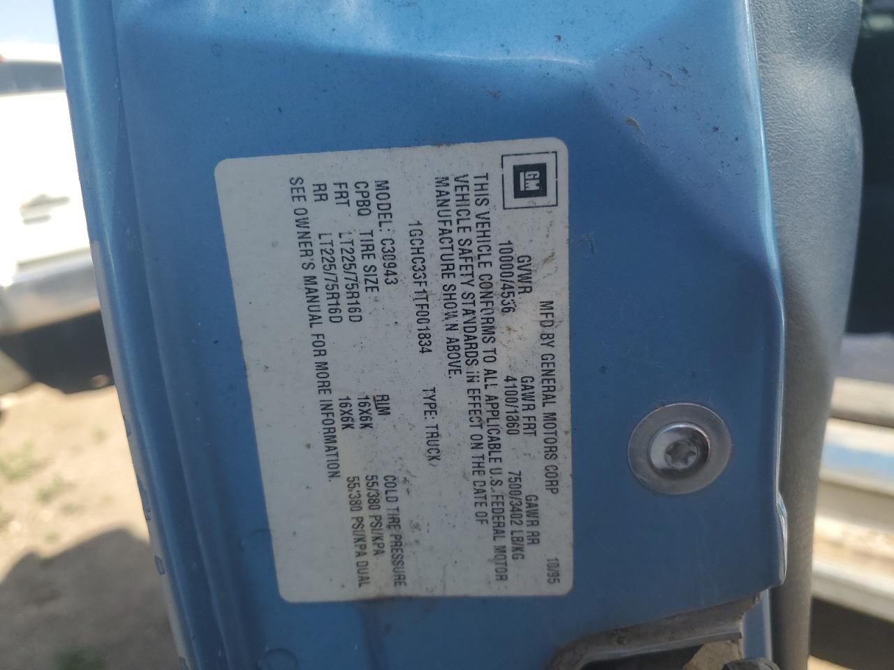 1GCHC33F1TF001834 1996 Chevrolet Gmt-400 C3500