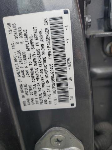 2009 HONDA ACCORD EXL 1HGCP36889A029455  60750564