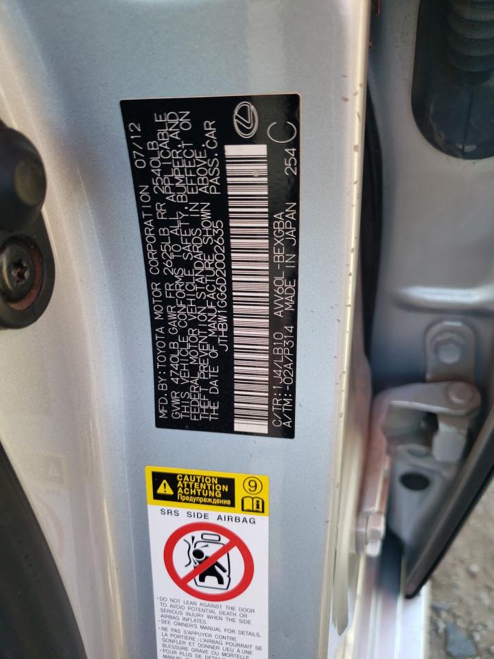 JTHBW1GG6D2002635 2013 Lexus Es 300H