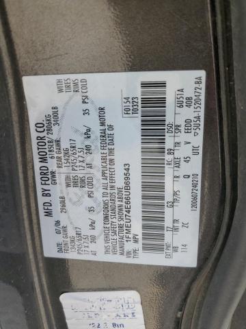 2006 Ford Explorer Eddie Bauer VIN: 1FMEU74E66UB69543 Lot: 60414364