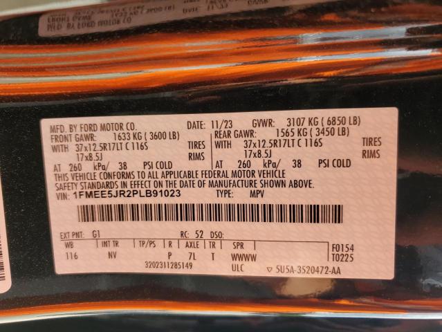 2023 Ford Bronco Raptor VIN: 1FMEE5JR2PLB91023 Lot: 57503314