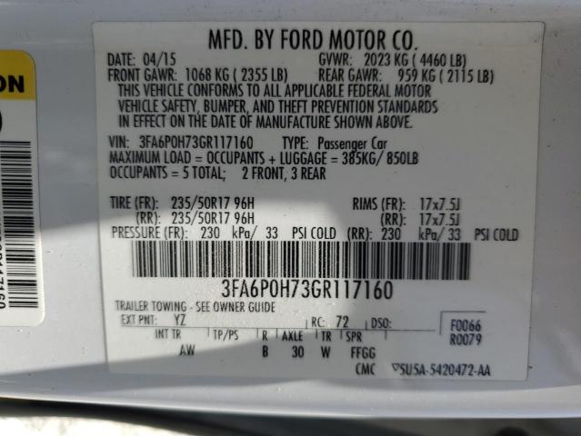 VIN 3FA6P0H73GR117160 2016 Ford Fusion, SE no.13