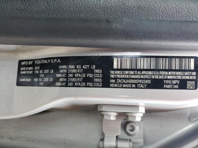 2019 Jeep Renegade Latitude VIN: ZACNJABB6KPK02455 Lot: 59587034