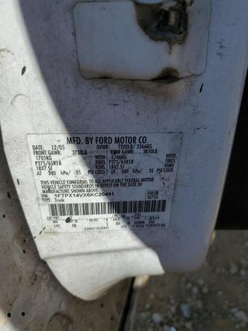 2006 Ford F150 VIN: 1FTPX14VX6KC20491 Lot: 58856764