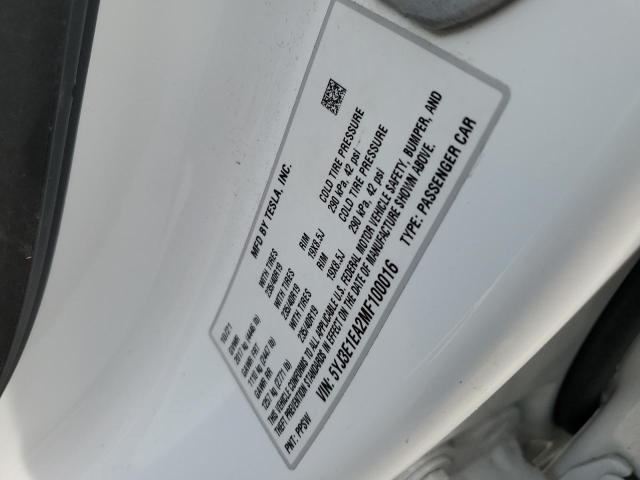2021 TESLA MODEL 3 - 5YJ3E1EA2MF100016