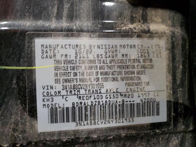 2022 Nissan Sentra Sv VIN: 3N1AB8CV2NY301955 Lot: 57487354