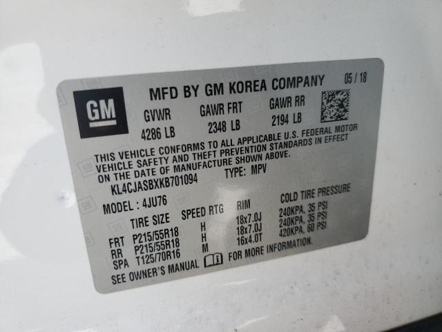 2019 Buick Encore Preferred VIN: KL4CJASBXKB701094 Lot: 59840274