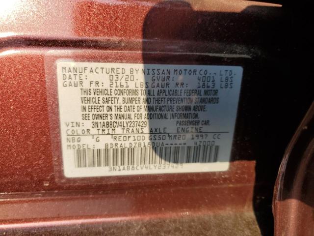 2020 Nissan Sentra Sv VIN: 3N1AB8CV4LY237429 Lot: 59229824