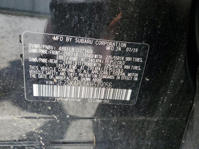 2019 Subaru Forester Sport VIN: JF2SKAPC6KH579056 Lot: 59096314