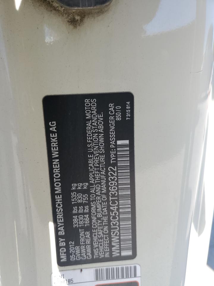 WMWSU3C54CT369322 2012 Mini Cooper