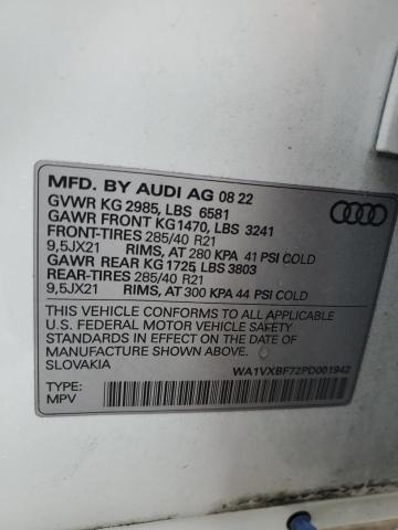 2023 Audi Q7 Prestige VIN: WA1VXBF72PD001942 Lot: 58347074