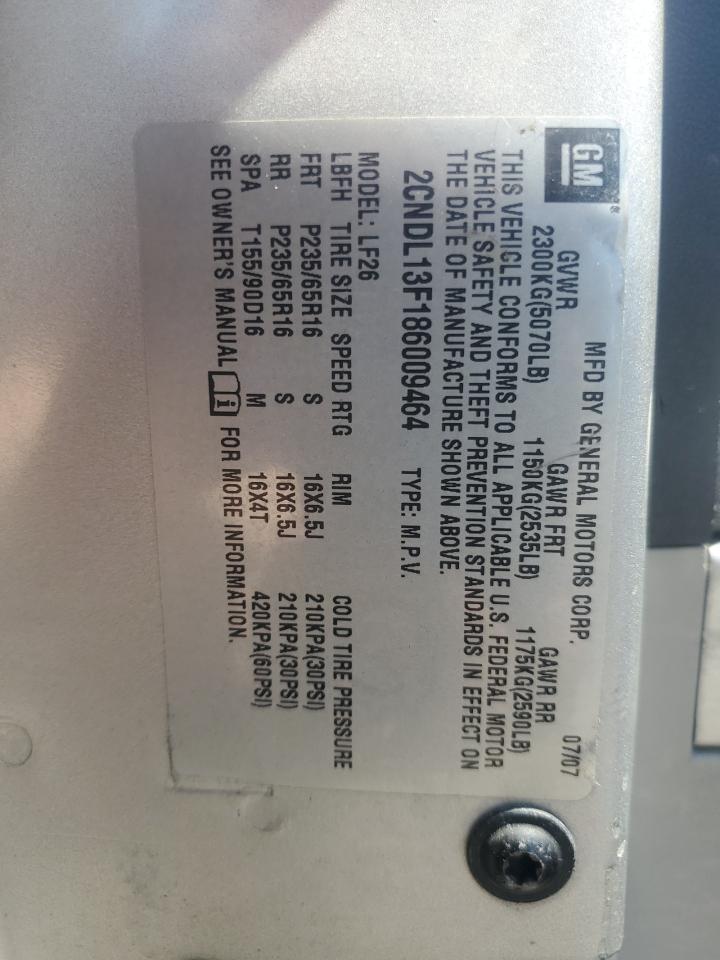 2CNDL13F186009464 2008 Chevrolet Equinox Ls