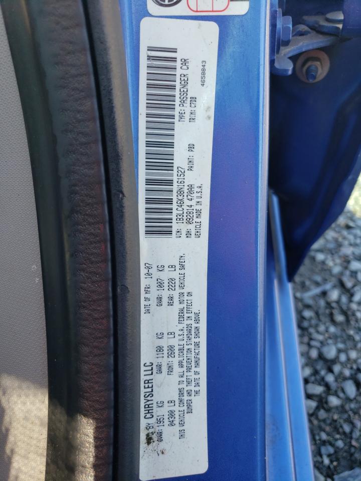 1B3LC46K38N161527 2008 Dodge Avenger Se