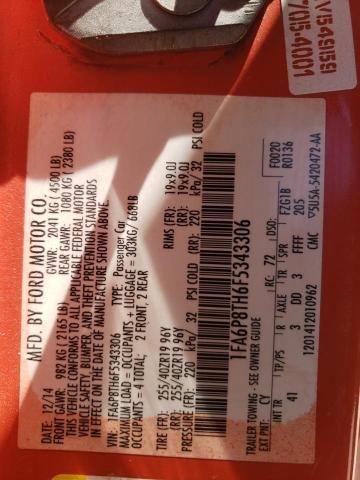 2015 Ford Mustang VIN: 1FA6P8TH6F5343306 Lot: 59790724