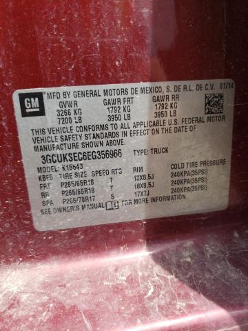 VIN 3GCUKSEC6EG356966 2014 Chevrolet Silverado, K15... no.12