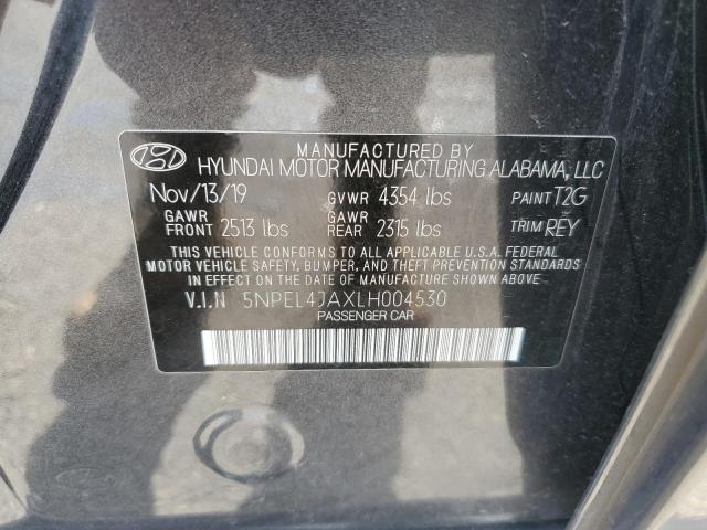 2020 Hyundai Sonata Sel VIN: 5NPEL4JAXLH004530 Lot: 57437484