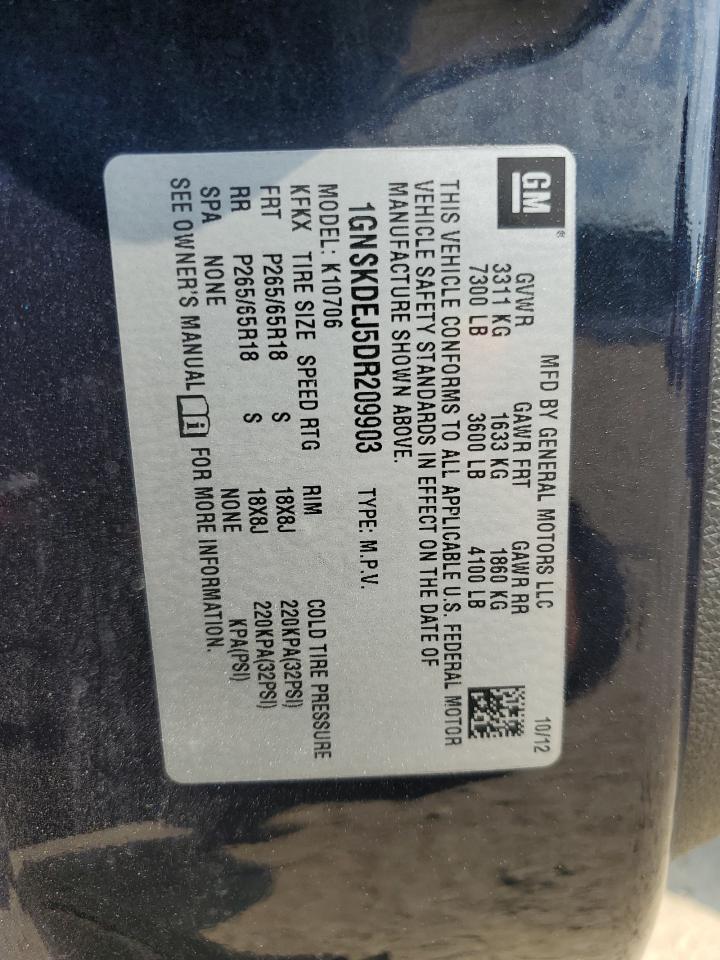 1GNSKDEJ5DR209903 2013 Chevrolet Tahoe Hybrid