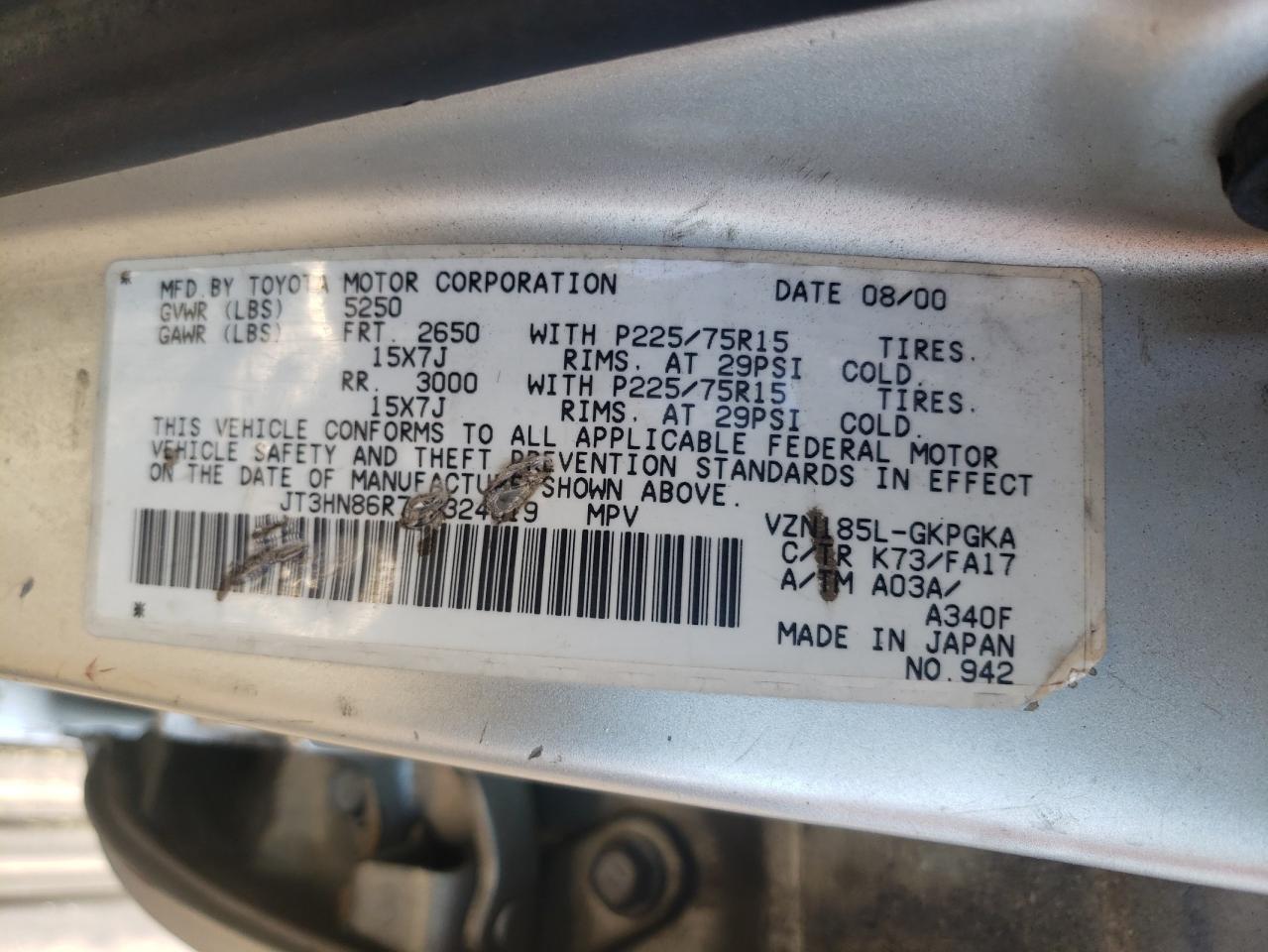 JT3HN86R710324819 2001 Toyota 4Runner Sr5