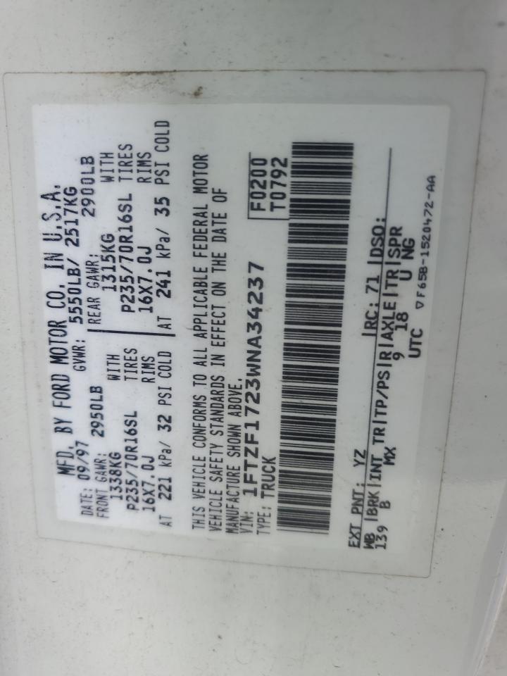 1FTZF1723WNA34237 1998 Ford F150