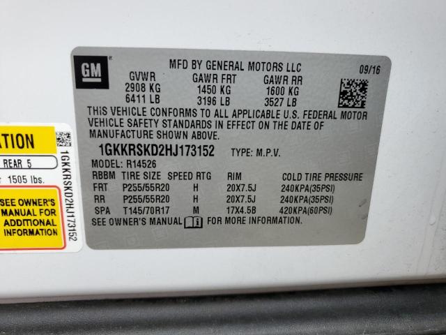 2017 GMC Acadia Limited Slt-2 VIN: 1GKKRSKD2HJ173152 Lot: 59854334