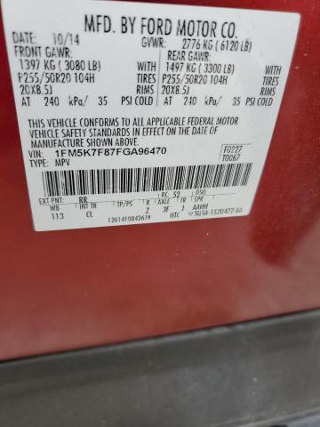 2015 Ford Explorer Limited VIN: 1FM5K7F87FGA96470 Lot: 59756234