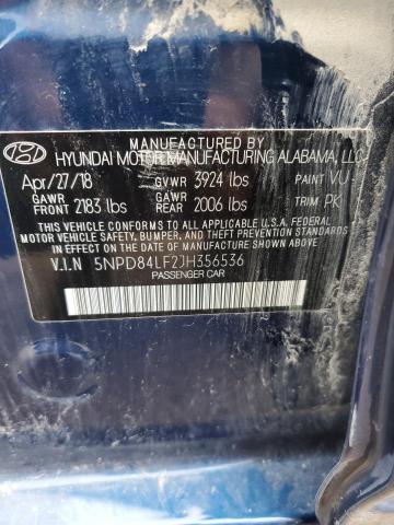 VIN 5NPD84LF2JH356536 2018 Hyundai Elantra, Sel no.13