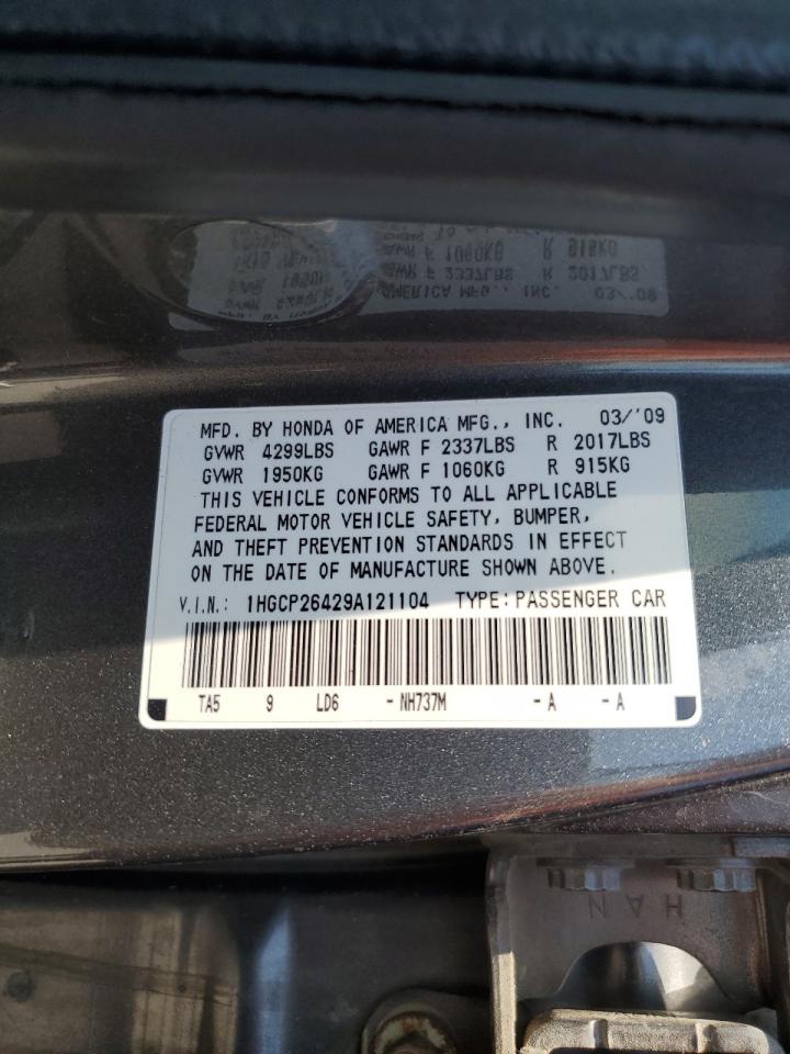 1HGCP26429A121104 2009 Honda Accord Lxp