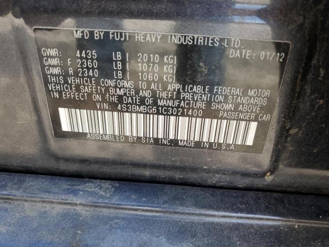 2012 Subaru Legacy 2.5I Premium VIN: 4S3BMBG61C3021400 Lot: 60270094