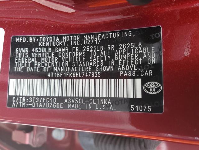 4T1BF1FK6HU747835 2017 TOYOTA CAMRY - Image 13