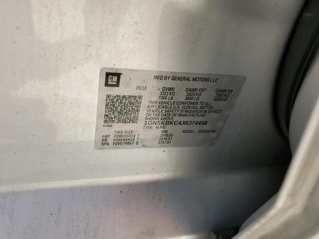 2018 Chevrolet Tahoe K1500 Lt VIN: 1GNSKBKC4JR374458 Lot: 57636054