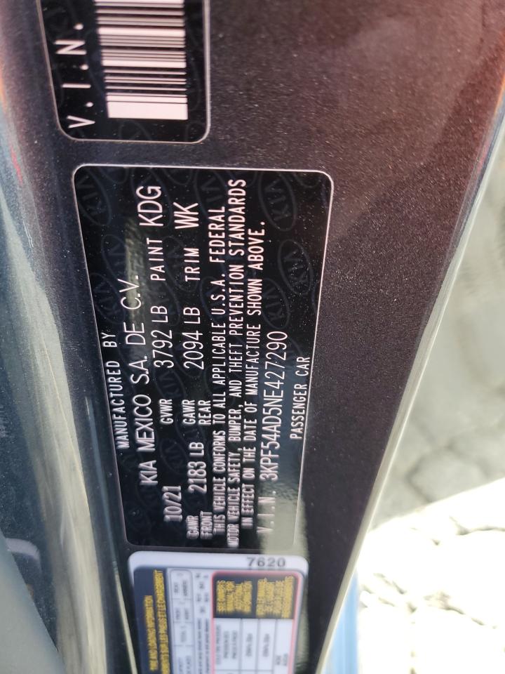 3KPF54AD5NE427290 2022 Kia Forte Gt Line