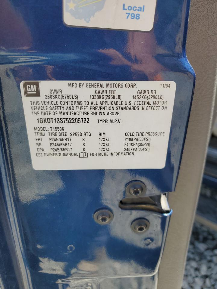 1GKDT13S752205732 2005 GMC Envoy