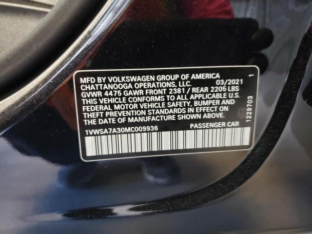 2021 Volkswagen Passat Se VIN: 1VWSA7A30MC009936 Lot: 58600014