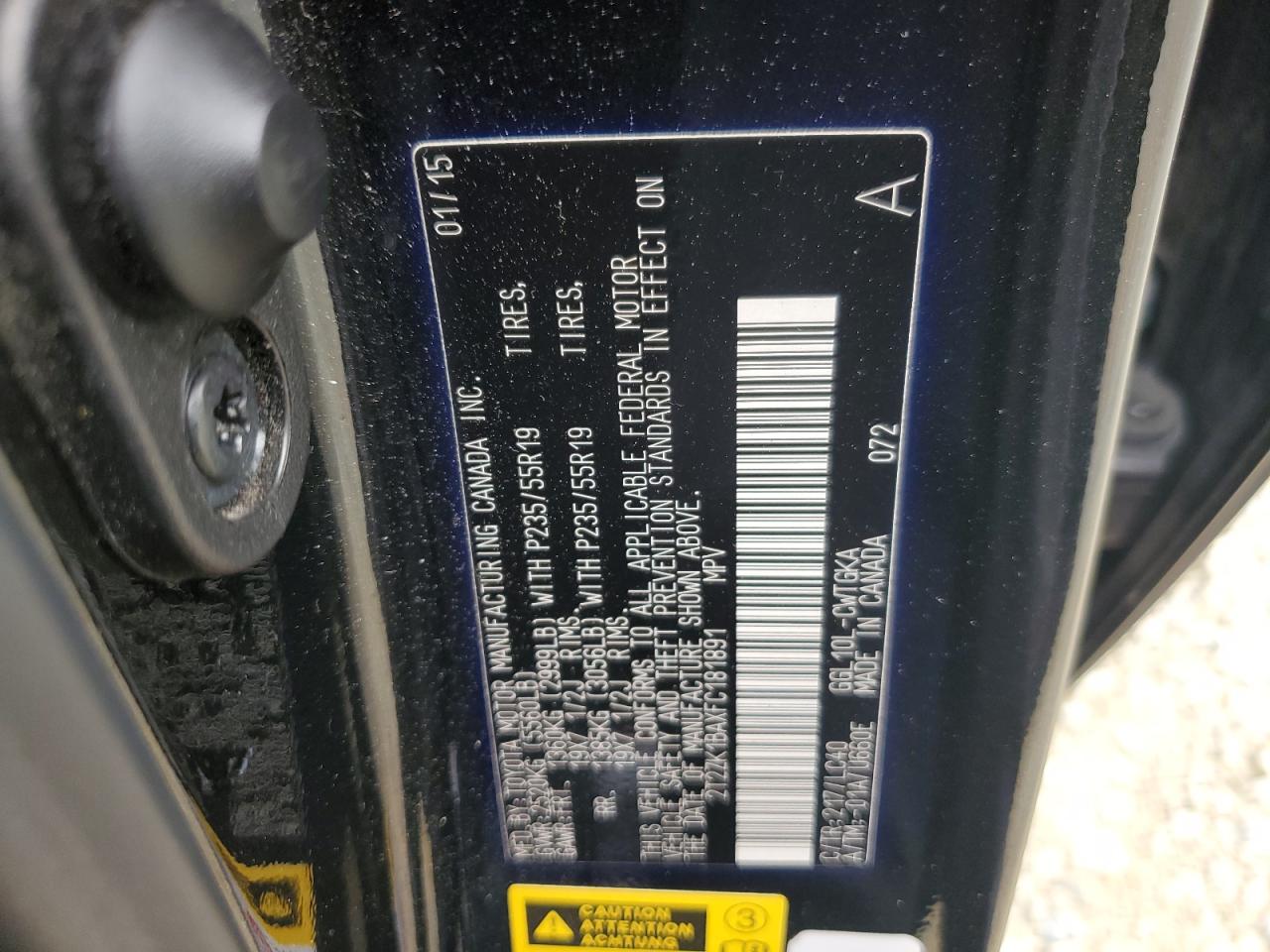 2T2ZK1BAXFC181891 2015 Lexus Rx 350