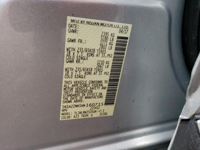 2017 Nissan Murano S VIN: 5N1AZ2MH5HN160715 Lot: 58770744