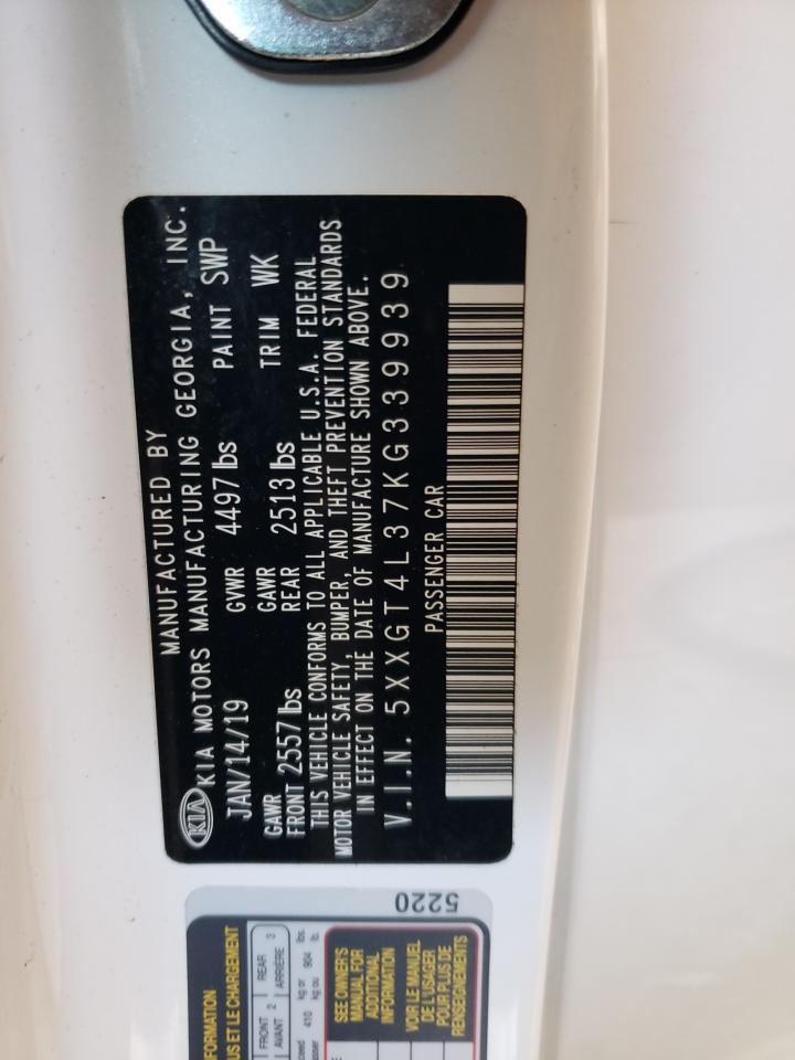 5XXGT4L37KG339939 2019 Kia Optima Lx