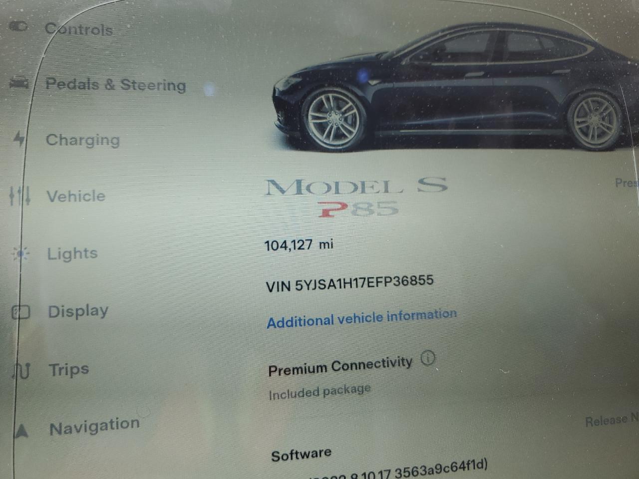 5YJSA1H17EFP36855 2014 Tesla Model S