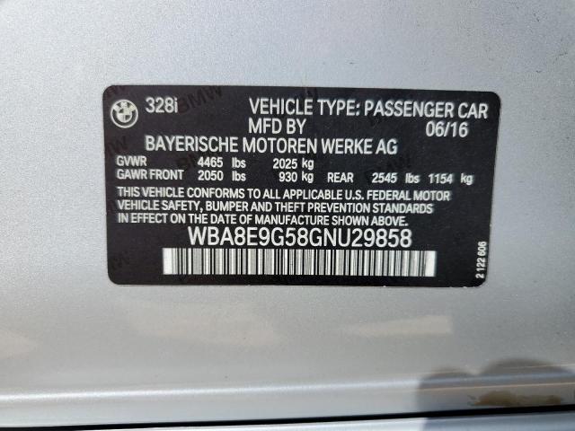 2016 BMW 328 I Sulev VIN: WBA8E9G58GNU29858 Lot: 58788854