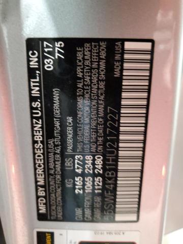 2017 Mercedes-Benz C 300 4Matic VIN: 55SWF4KB1HU217227 Lot: 59740674