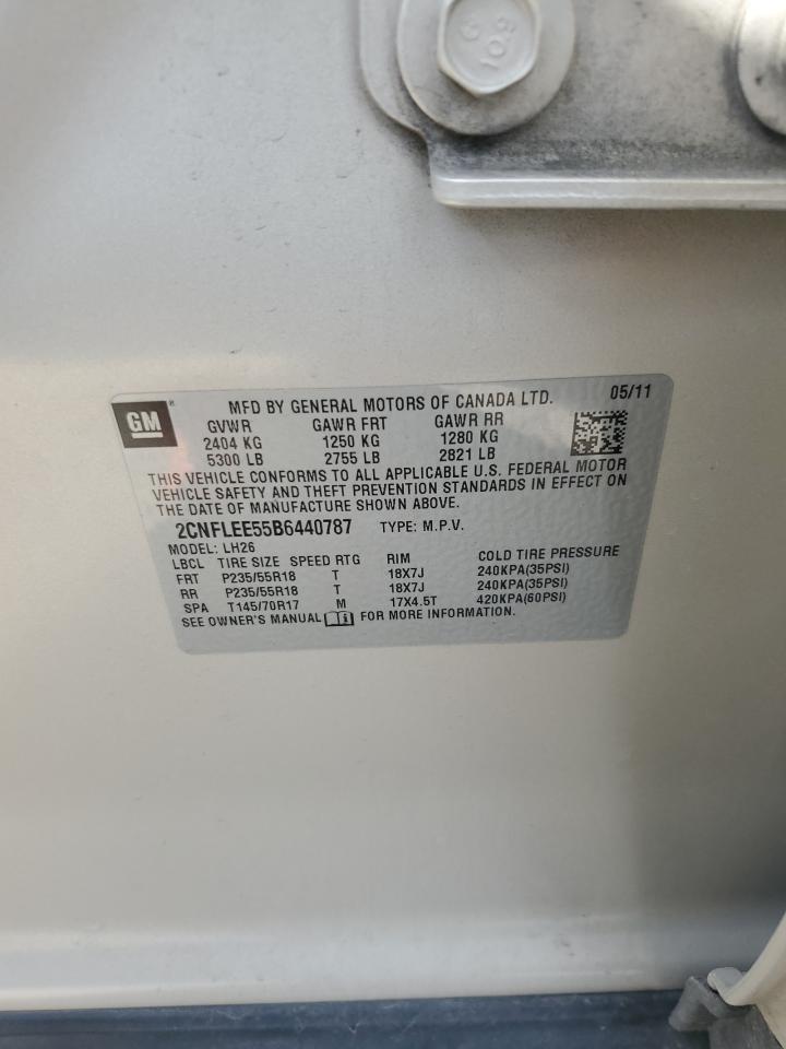 2CNFLEE55B6440787 2011 Chevrolet Equinox Lt