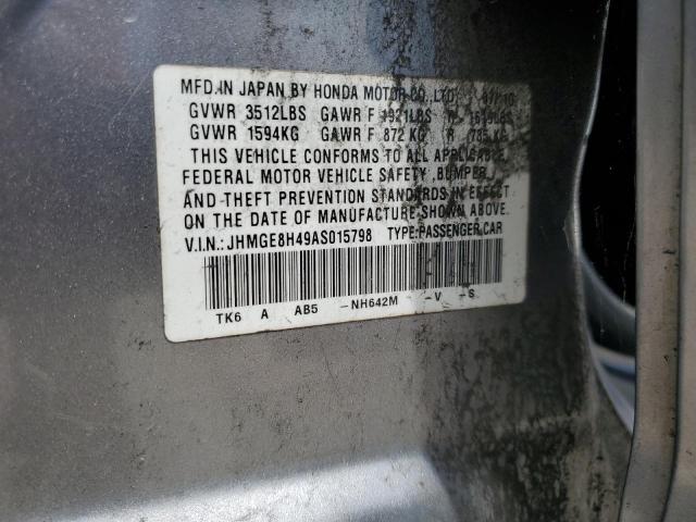 2010 Honda Fit Sport VIN: JHMGE8H49AS015798 Lot: 56553924