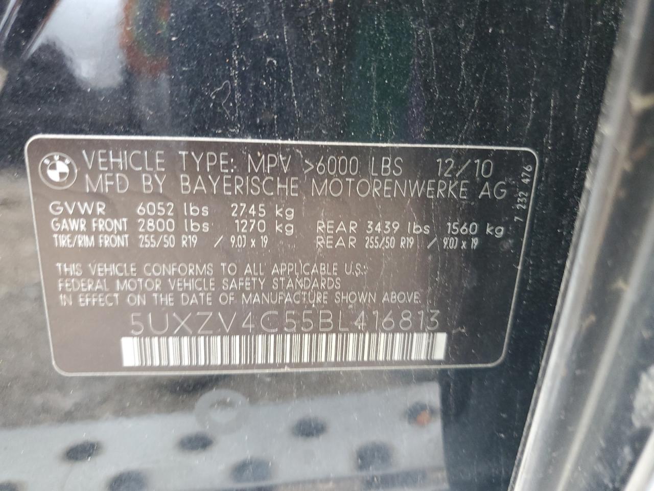 5UXZV4C55BL416813 2011 BMW X5 xDrive35I