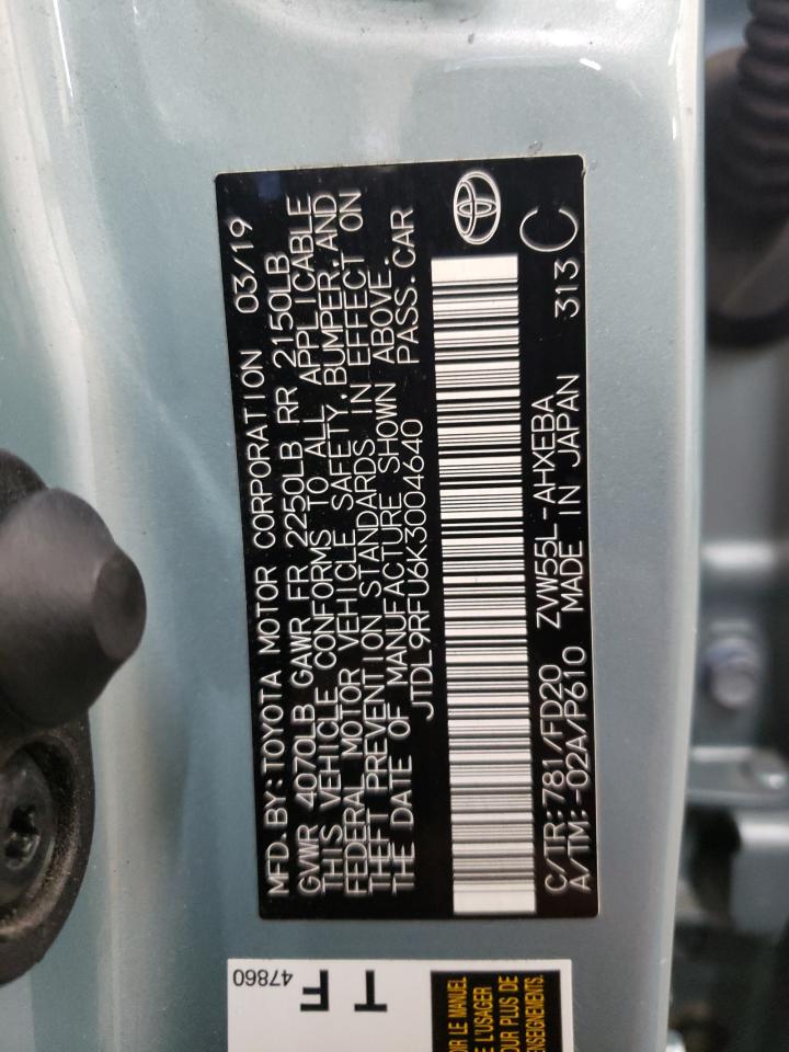 JTDL9RFU6K3004640 2019 Toyota Prius